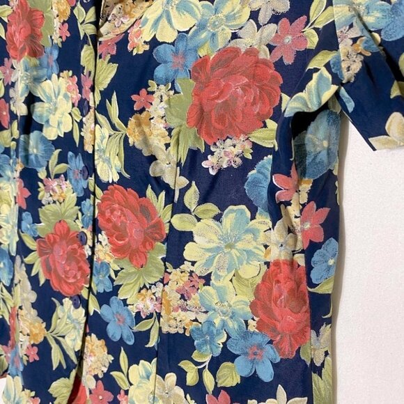 Vintage Braemar Floral Button Up Blouse L - Picture 9 of 11